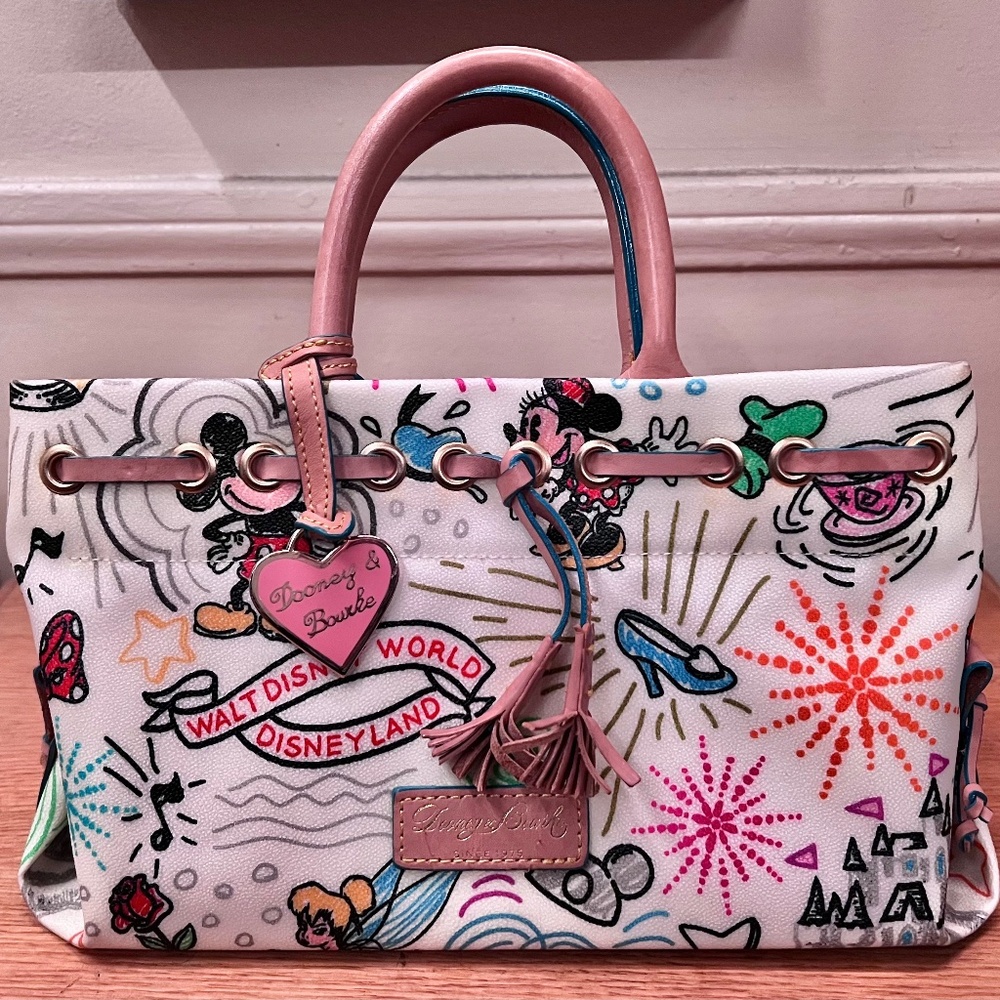 Disney DOONEY & BOURKE Mickey Mouse Sketch Tassel Satchel Bag V2